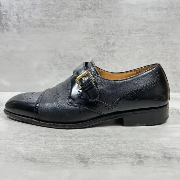 Magnanni Vintage dress Black leather men\'s loafers size 9.5 Men main image 2
